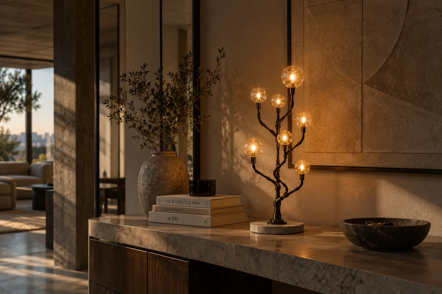 GRAVITA Circulation table lamp in a contemporary residential interior